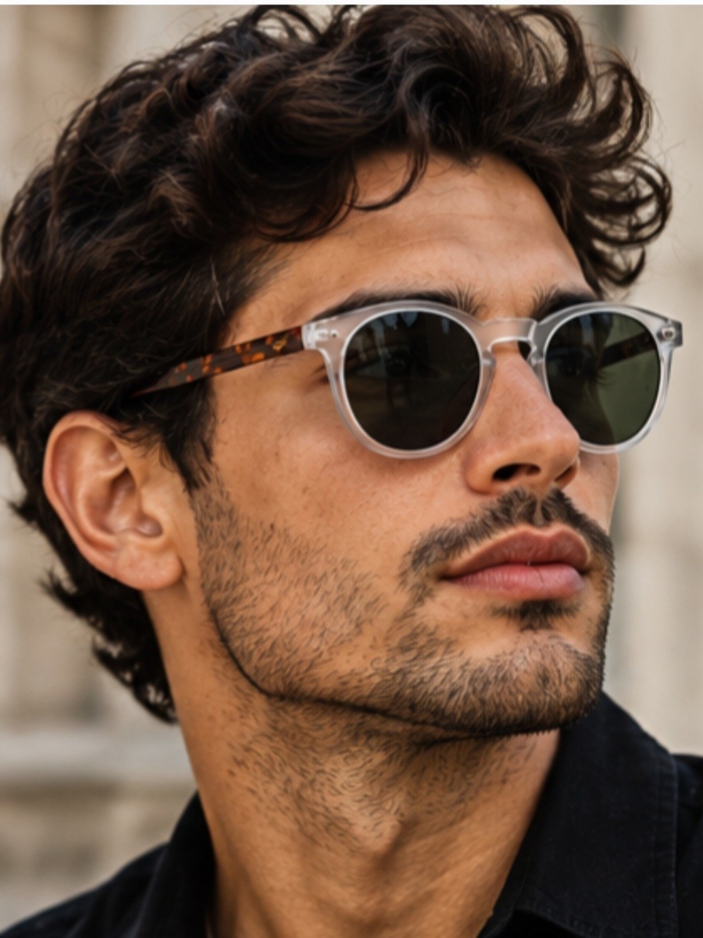Clear Frame Round Sunglasses Unisex Transparent & Tortoiseshell